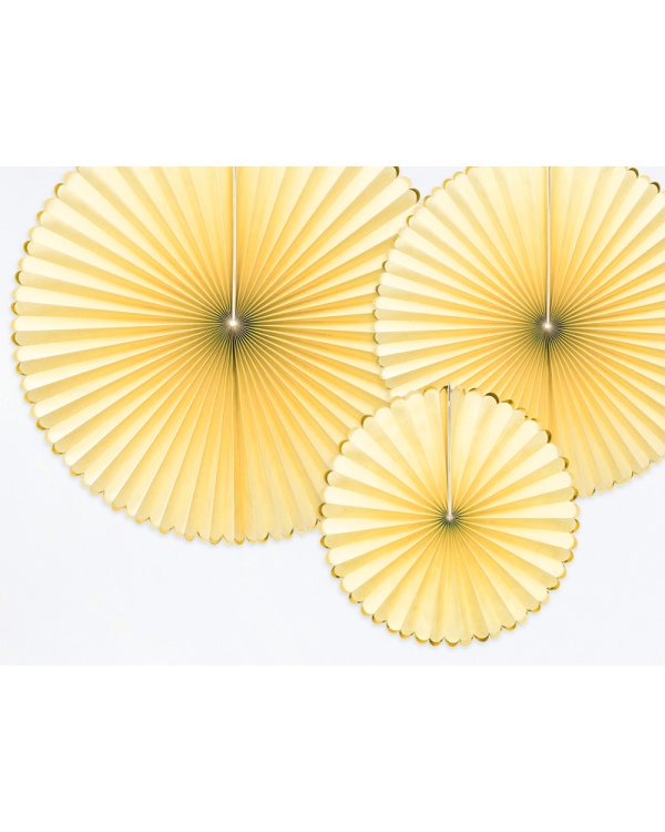 Decorative Rosettes Yummy, light yellow (1 pkt / 3 pc.)