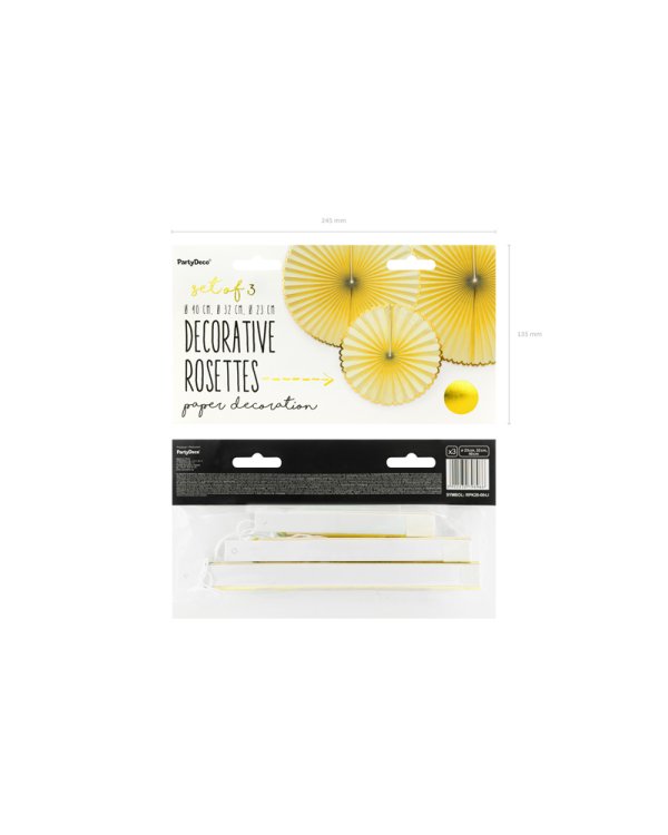 Decorative Rosettes Yummy, light yellow (1 pkt / 3 pc.)