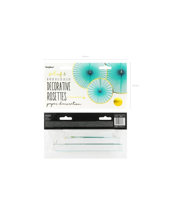 Decorative Rosettes Yummy, mint (1 pkt / 3 pc.)