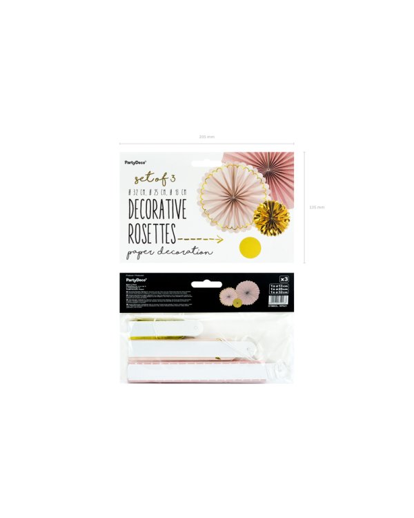 Decorative Rosettes, mix (1 pkt / 3 pc.)