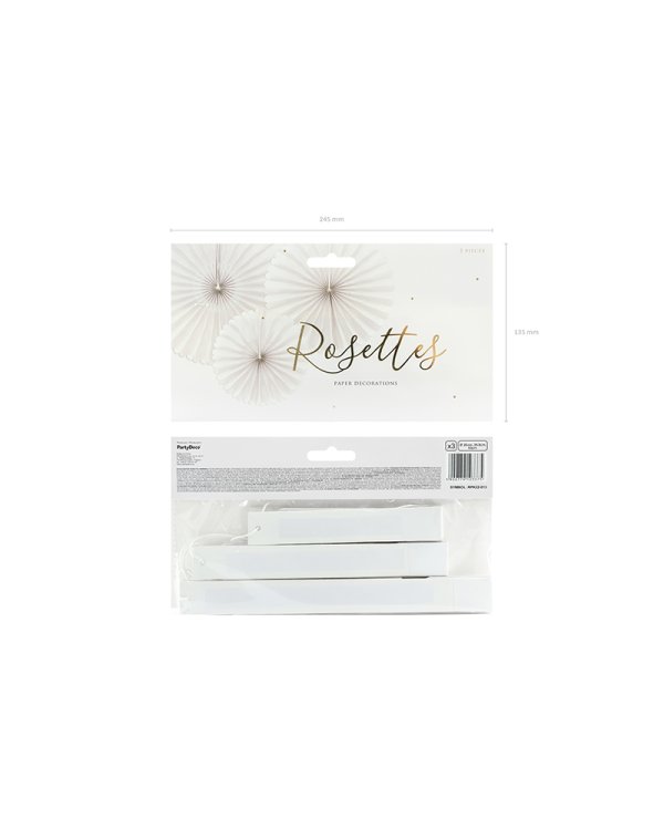 Decorative Rosettes, beige (1 pkt / 3 pc.)