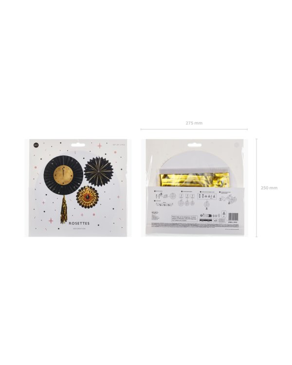 Decorative Rosettes Clock, mix, 26-43 cm (1 pkt / 3 pc.)