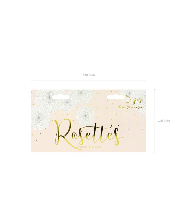 Decorative Rosettes, off-white (1 pkt / 3 pc.)