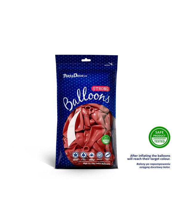 Дополнительное изображение книги «Strong Balloons 23cm, Metallic Poppy Red (1 pkt / 100 pc.)»