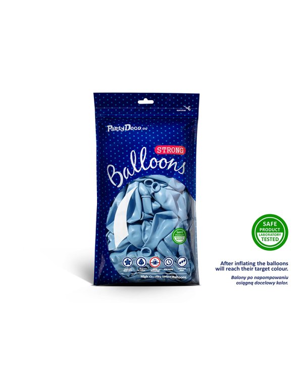 Дополнительное изображение книги «Strong Balloons 23cm, Metallic Baby Blue (1 pkt / 100 pc.)»