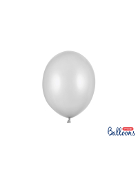 Strong Balloons 23cm, Metallic Silver Snow (1 pkt / 100 pc.)