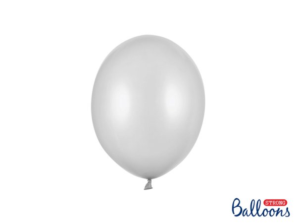 Обложка книги «Strong Balloons 23cm, Metallic Silver Snow (1 pkt / 100 pc.)»