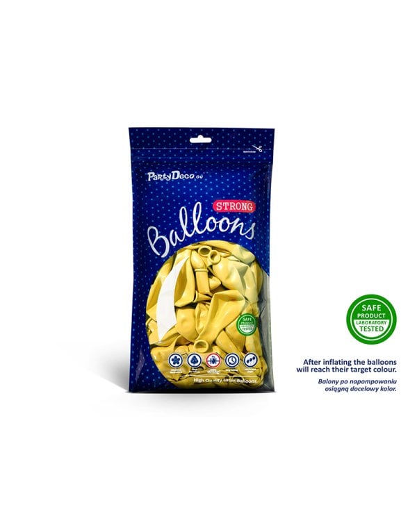 Дополнительное изображение книги «Strong Balloons 23cm, Metallic Lemon Zest (1 pkt / 100 pc.)»
