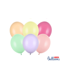 Strong Balloons 23cm, Pastel Mix (1 pkt / 100 pc.)