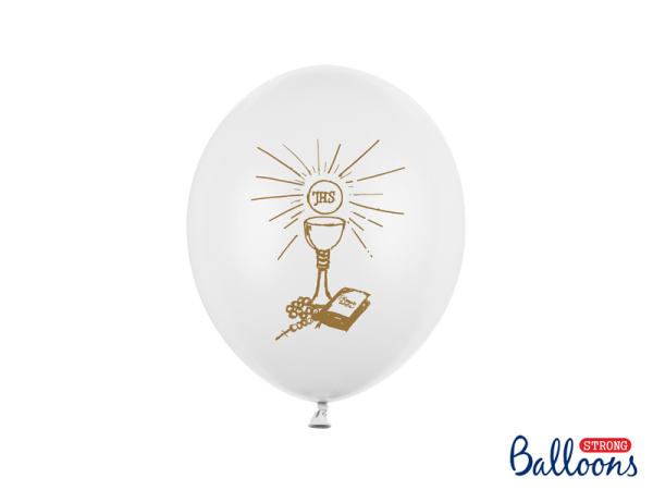 Balloons 27cm, Holy Communion, Pastel Pure White (1 pkt / 50 pc.)