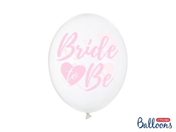 Balloons 30cm, Bride to be, Crystal Clear (1 pkt / 50 pc.)