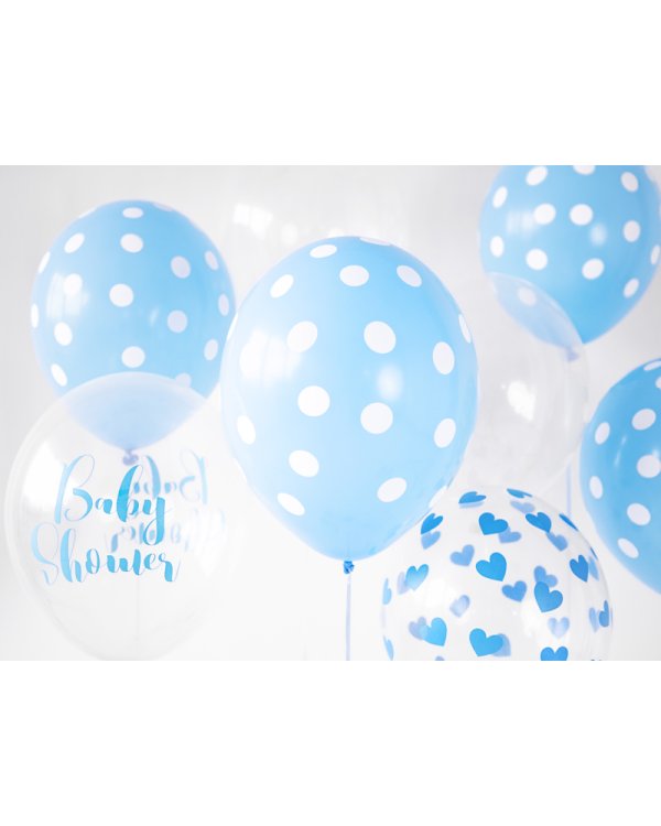 Balloons 30cm, Hearts, Crystal Clear (1 pkt / 6 pc.)