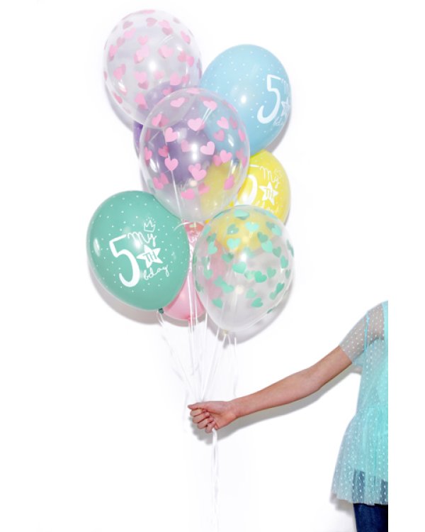 Balloons 30cm, Hearts, Crystal Clear (1 pkt / 50 pc.)