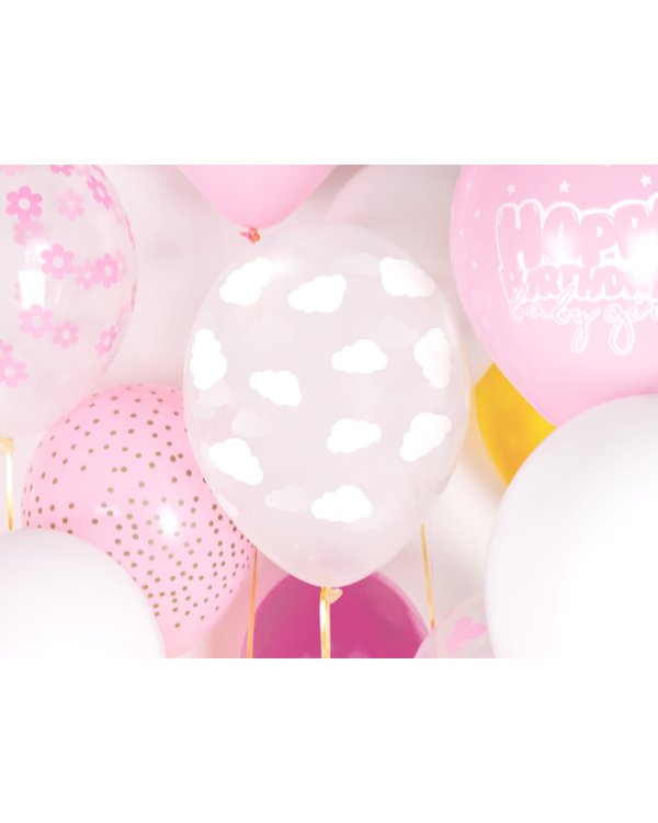 Balloons 30cm, Clouds, Crystal Clear (1 pkt / 50 pc.)