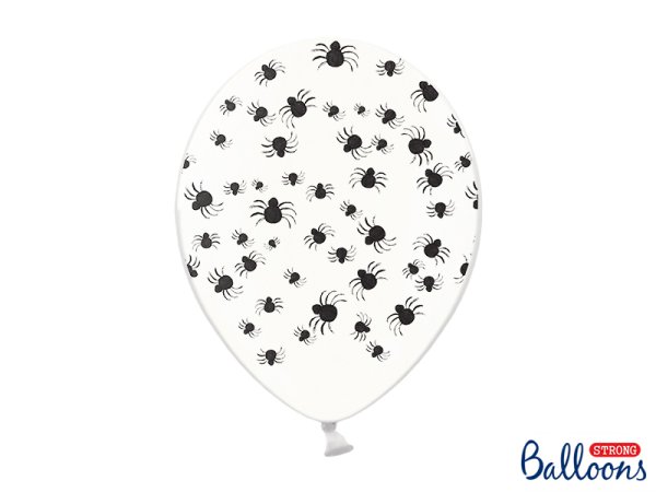 Balloons 30 cm, Spiders, Crystal Clear (1 pkt / 6 pc.)