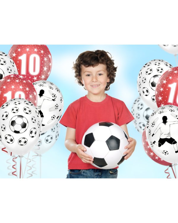 Balloons 30cm, Footballs, Pastel Pure White (1 pkt / 6 pc.)