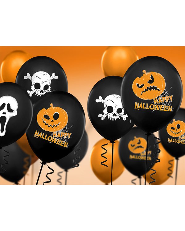 Balloons 30cm, Pumpkins, Pastel Black (1 pkt / 6 pc.)