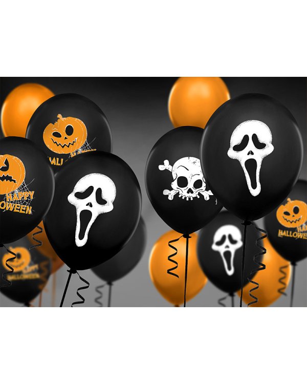 Balloons 30cm, Scream, Pastel Black (1 pkt / 6 pc.)