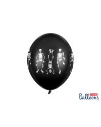 Balloons 30cm, Skeletons, Pastel Black (1 pkt / 6 pc.)