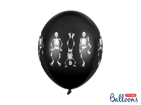 Balloons 30cm, Skeletons, Pastel Black (1 pkt / 50 pc.)