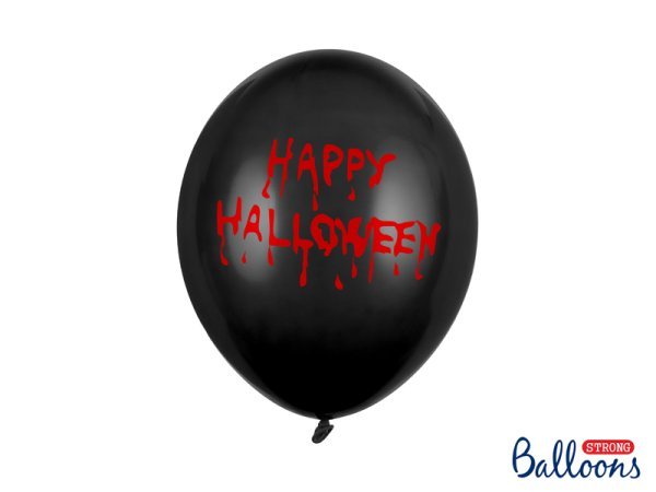 Balloons 30cm, Happy Halloween, Pastel Black (1 pkt / 50 pc.)