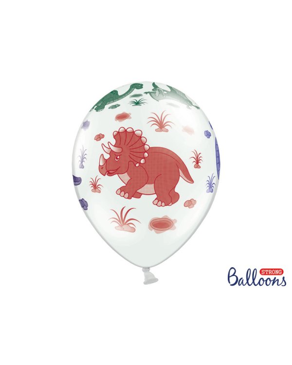Balloons 30cm, Dinosaurs, Pastel Pure White (1 pkt / 50 pc.)