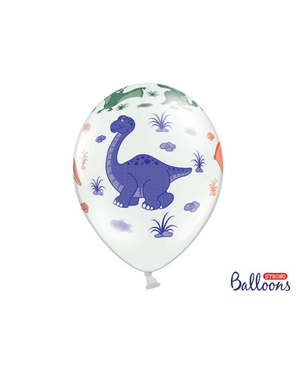 Balloons 30cm, Dinosaurs, Pastel Pure White (1 pkt / 50 pc.)