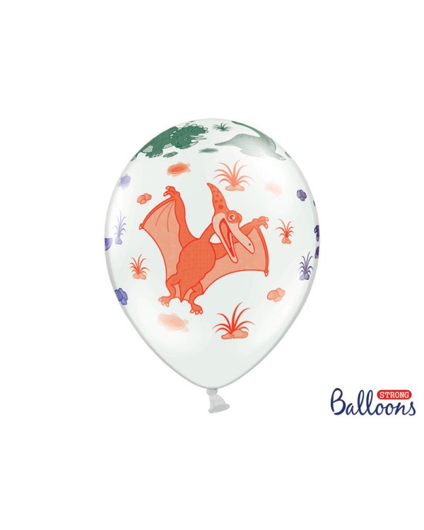 Balloons 30cm, Dinosaurs, Pastel Pure White (1 pkt / 50 pc.)