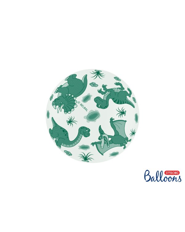 Balloons 30cm, Dinosaurs, Pastel Pure White (1 pkt / 50 pc.)