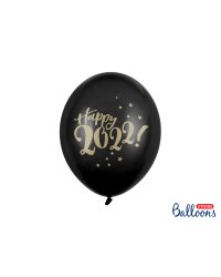 Balloons 30cm, Happy 2022!, Pastel Black (1 pkt / 50 pc.)