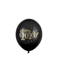 Balloons 30cm, Happy 2023!, Pastel Black (1 pkt / 6 pc.)