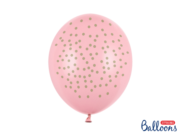 Balloons 30cm, Dots, Pastel Baby Pink (1 pkt / 50 pc.)