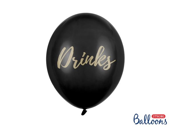 Balloons 30cm, Drinks, Pastel Black (1 pkt / 50 pc.)