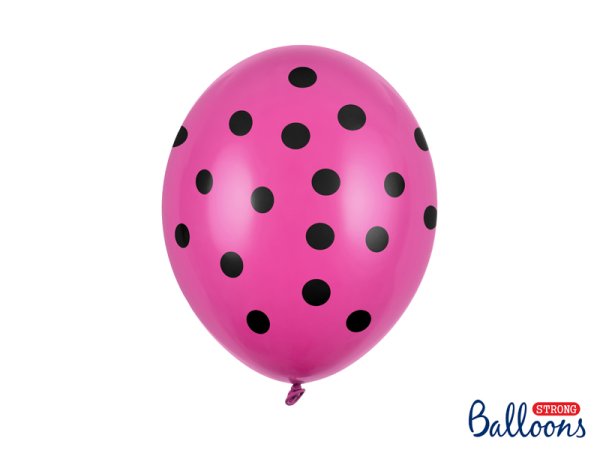 Balloons 30cm, Dots, Pastel Hot Pink (1 pkt / 50 pc.)
