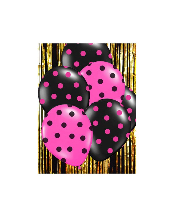 Balloons 30cm, Dots, Pastel Hot Pink (1 pkt / 50 pc.)