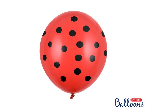 Balloons 30cm, Dots, Pastel Poppy Red (1 pkt / 50 pc.)