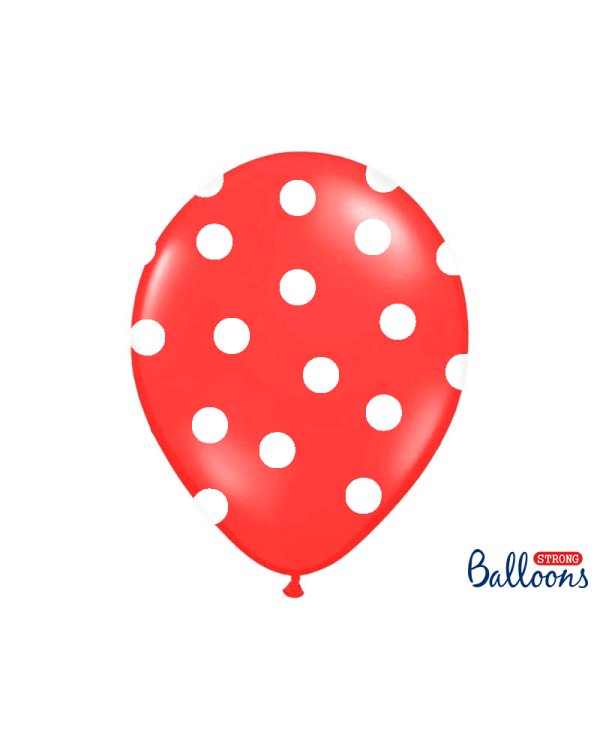 Balloons 30cm, Dots, Pastel Poppy Red (1 pkt / 50 pc.)