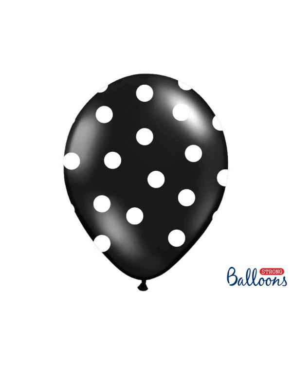Balloons 30cm, Dots, Pastel Black (1 pkt / 50 pc.)