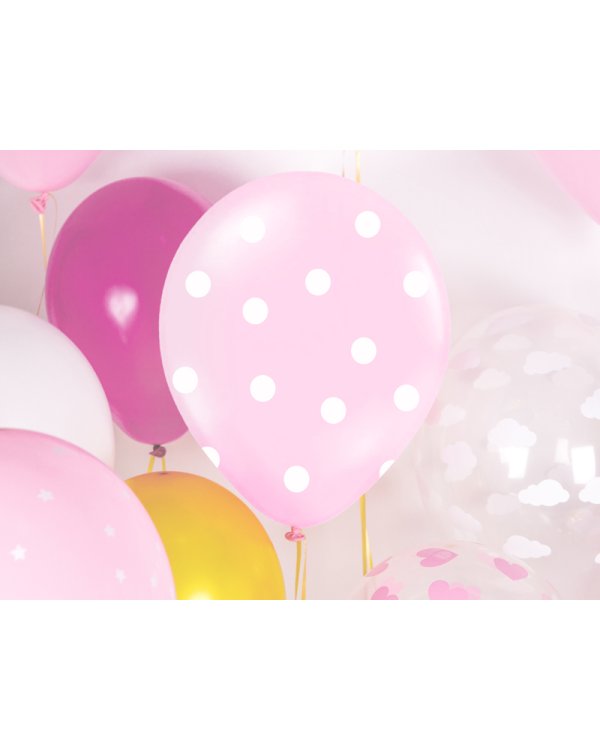 Balloons 30cm, Dots, Pastel Baby Pink (1 pkt / 50 pc.)