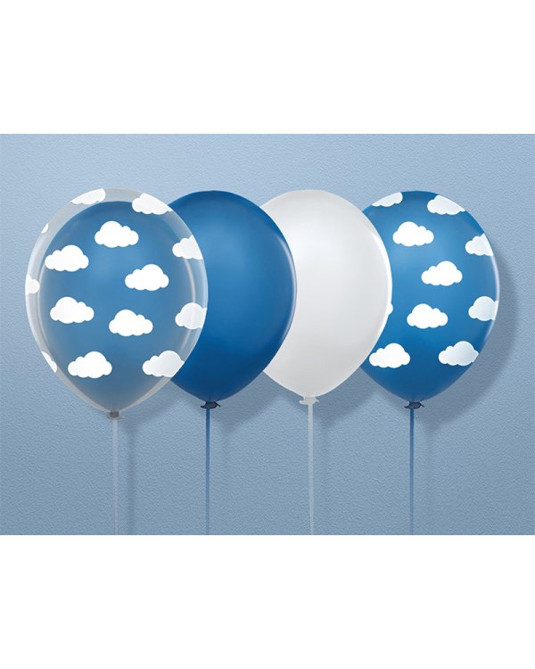 Balloons 30cm, Clouds, Pastel Cornflower Blue (1 pkt / 50 pc.)