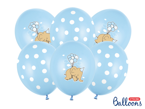 Balloons 30cm, Elephant, Pastel Baby Blue Mix (1 pkt / 50 pc.)