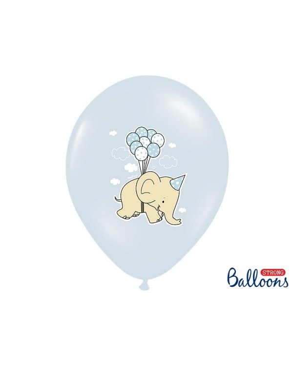 Balloons 30cm, Elephant, Pastel Baby Blue Mix (1 pkt / 50 pc.)