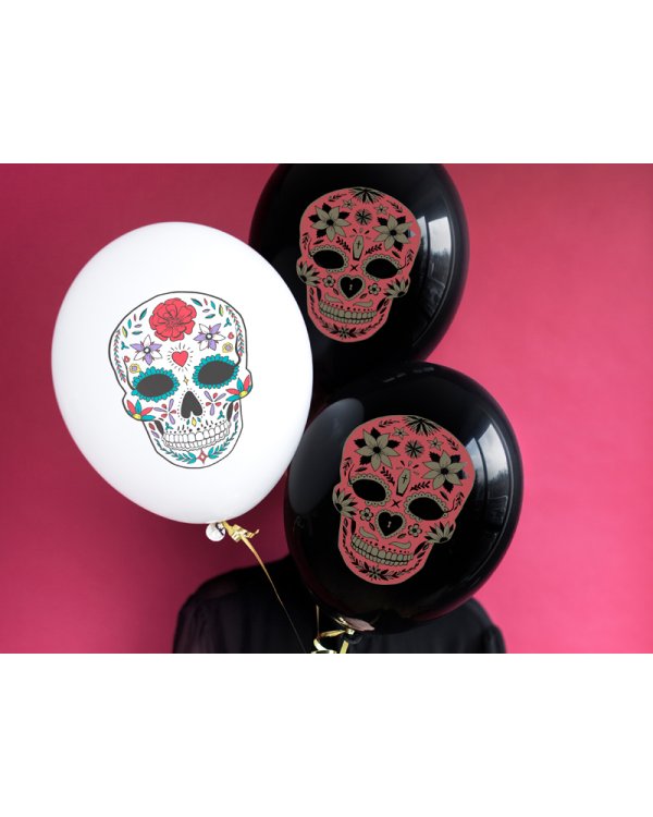 Balloons 30 cm, Dia de los Muertos, Pastel Black (1 pkt / 50 pc.)