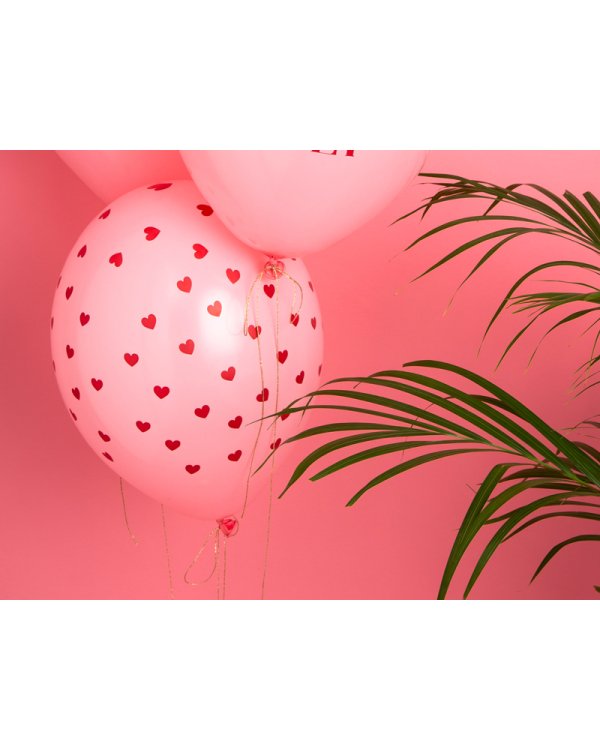 Balloons 30 cm, Hearts, Pastel Baby Pink (1 pkt / 6 pc.)