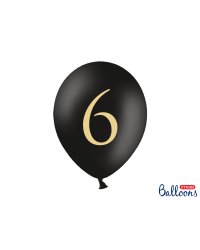 Balloons 30cm, 6, Pastel Black (1 pkt / 50 pc.)