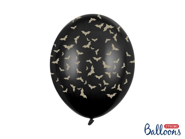 Balloons 30 cm, Bats, Pastel Black (1 pkt / 6 pc.)
