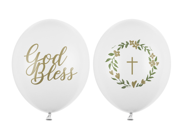 Balloons 30 cm, God Bless, Pastel Pure White (1 pkt / 50 pc.) Balloons 30 cm, God Bless, Pastel Pure White (1 pkt / 50 pc.)
