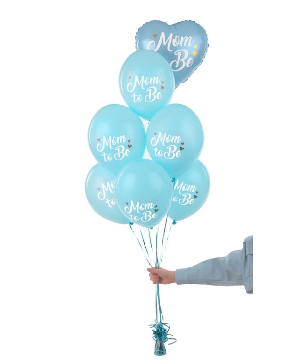 Balloons 30 cm, Mom to Be, Pastel Light Blue (1 pkt / 50 pc.)