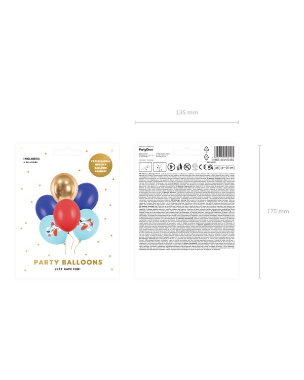 Balloons 30 cm, Plane, Pastel Light Blue (1 pkt / 6 pc.)