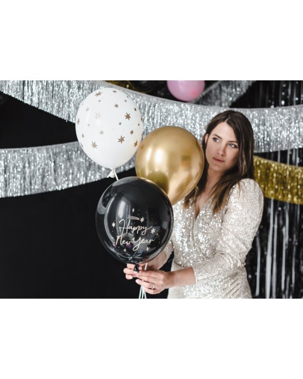 Balloons 30 cm, Happy New Year, mix (1 pkt / 6 pc.)